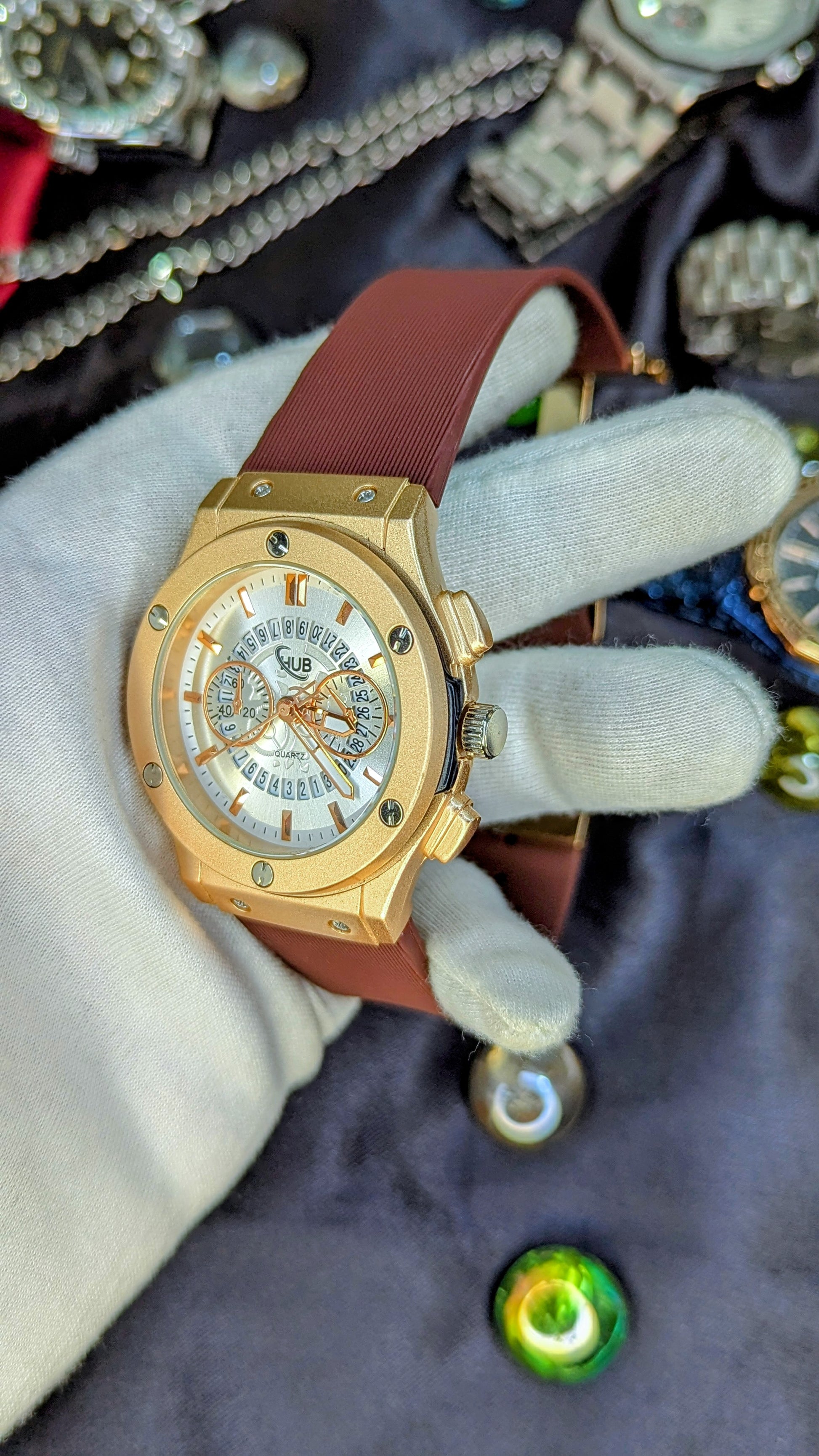 Hublot CF Silicon Golden White - Umdaah Collection