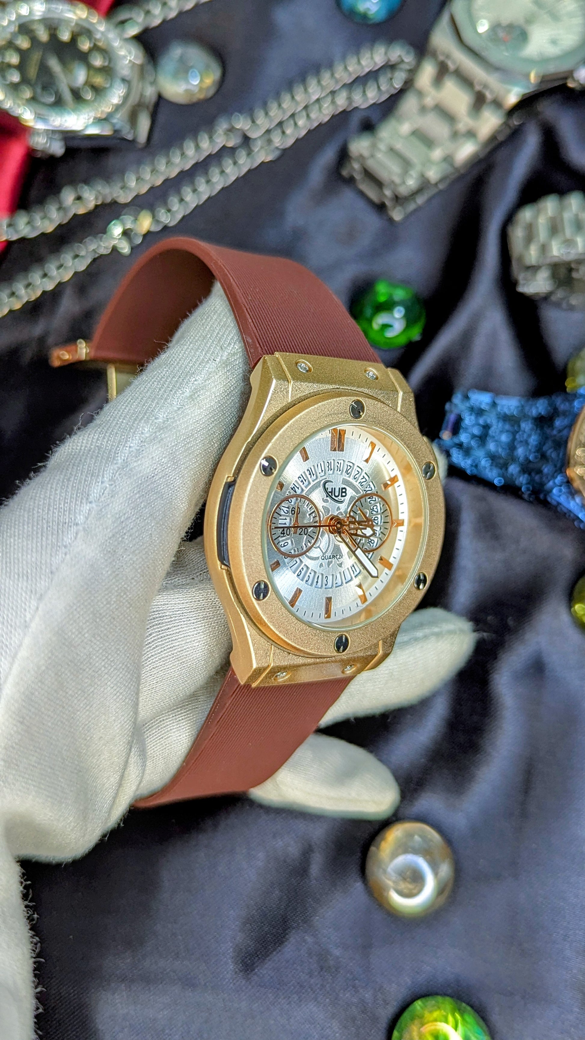 Hublot CF Silicon Golden White - Umdaah Collection